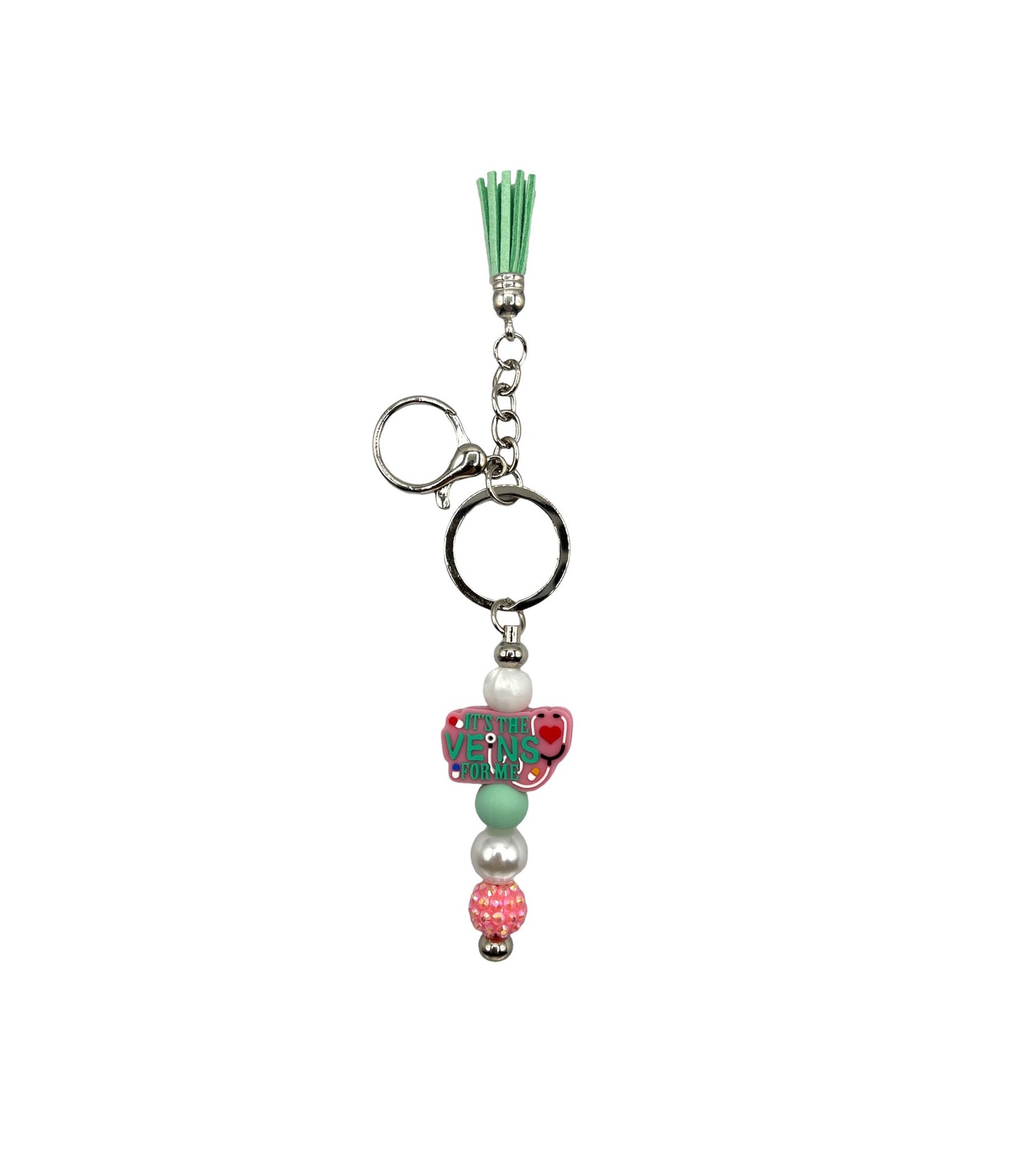 It’s the Veins for Me Beaded Bar Keychain