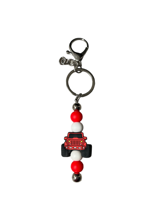 Beaded Jeep Bar Keychain