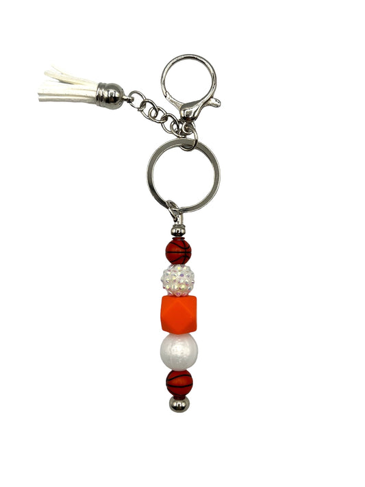 Beaded Bar Basketball Keychain