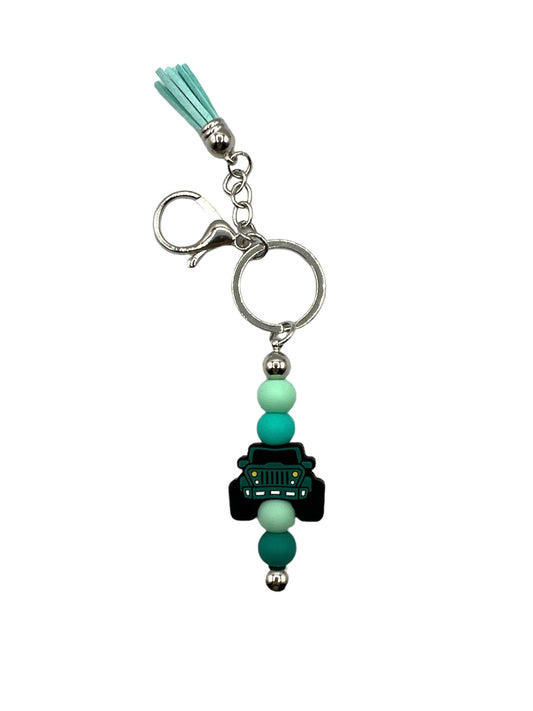 Beaded Jeep Bar Keychain