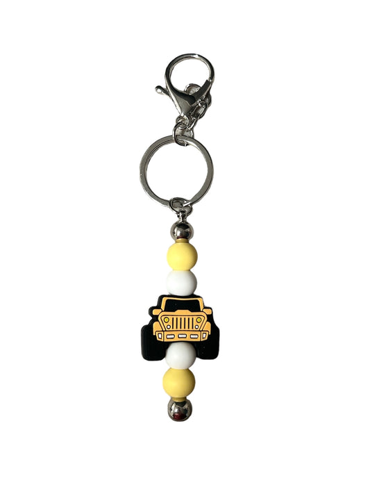 Beaded Jeep Bar Keychain