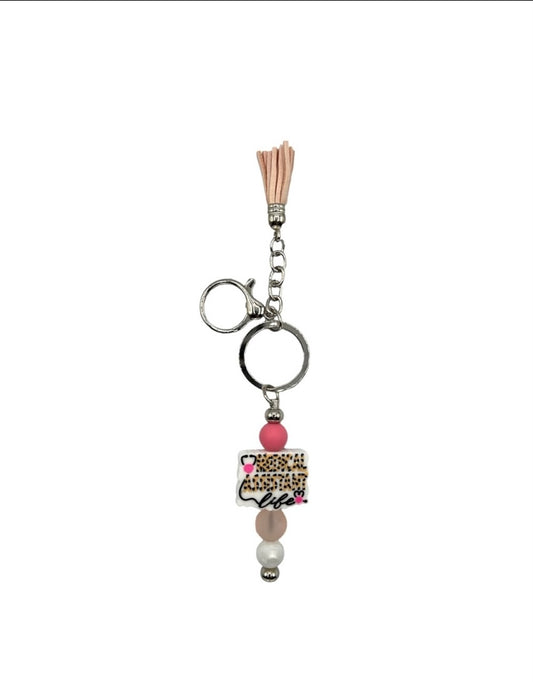 Medical Assistant Beaded Bar Keychain