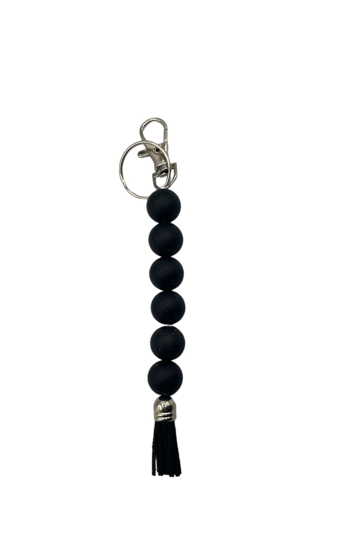 Midnight Silicone Beaded Straight Keychain