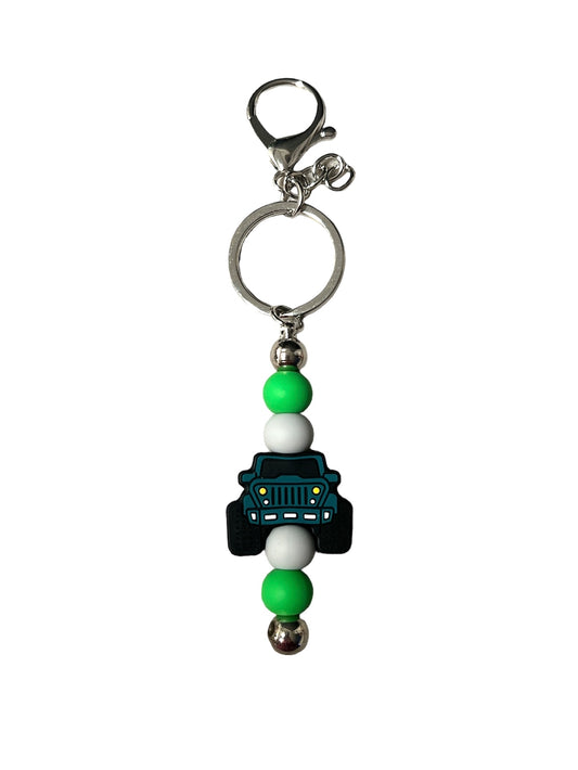 Beaded Jeep Bar Keychain