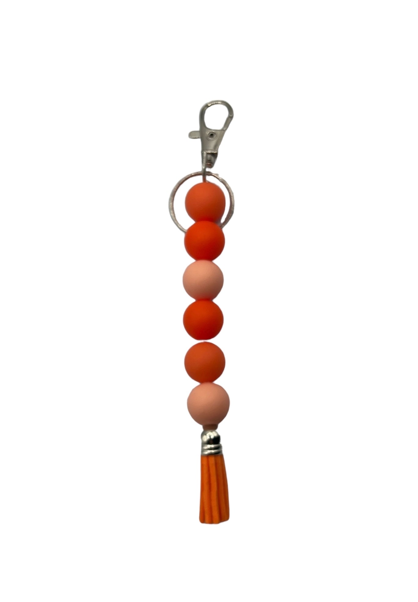 Pumpkin Silicone Beaded Straight Keychain