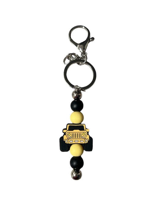 Beaded Jeep Bar Keychain