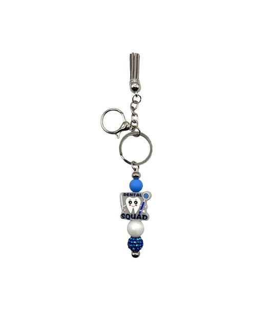 Dental Squad Beaded Bar Keychain